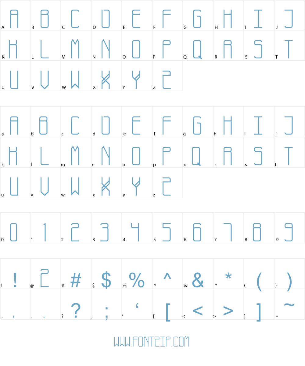 Manaffe-Zero Yunis Font Character